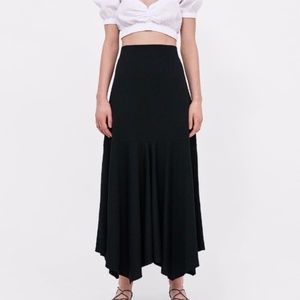 Zara Black Split Skirt Culottes